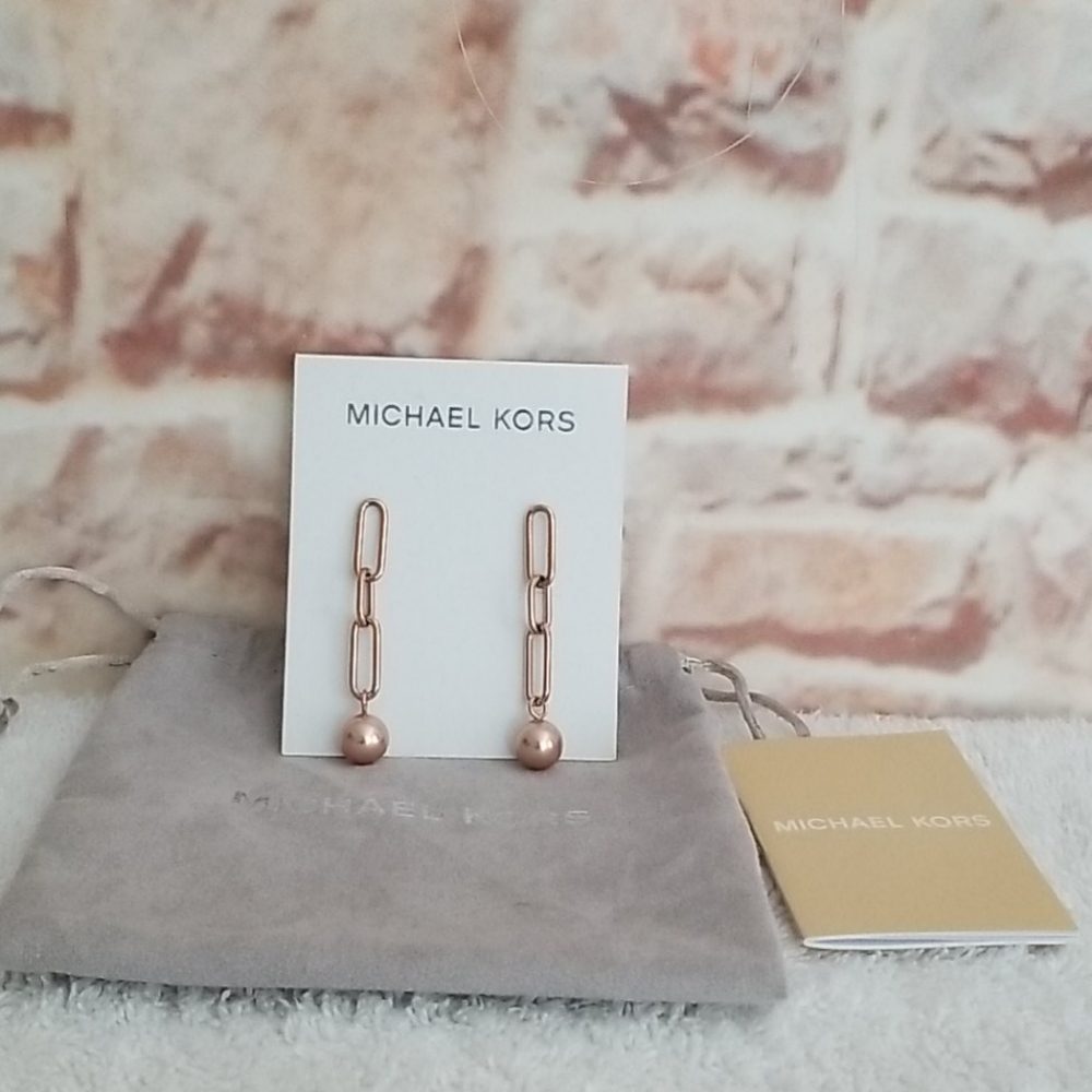 New Michael Kors Pearl Drop Earrings